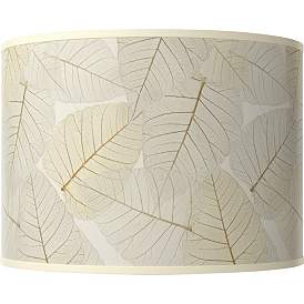 Image1 of Fall Leaves White Giclee Drum Lamp Shade 15.5x15.5x11 (Spider)