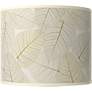 Fall Leaves White Giclee Round Drum Lamp Shade 14x14x11 (Spider)