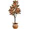 Fall Magnolia 60" High Artificial Tree with Hand-made Basket
