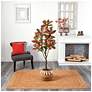 4_Fall Magnolia 60" High Artificial Tree with Hand-made Basket more views