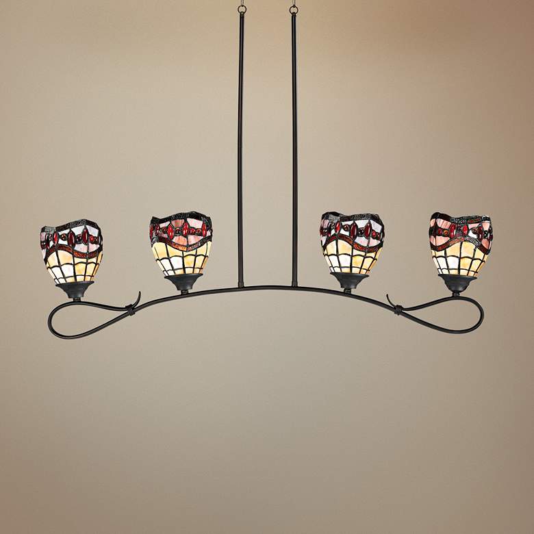 Image 1 Fall River 39" Wide Art Glass Kitchen Island Light Chandelier