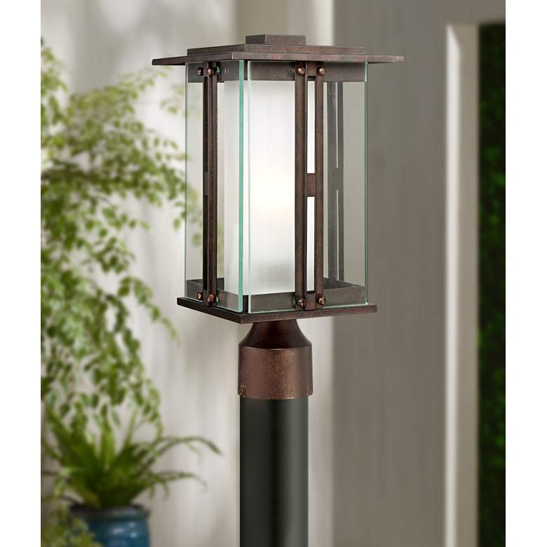 Image 2 Fallbrook Collection 15 3/4 inch High Bronze Outdoor Post Light