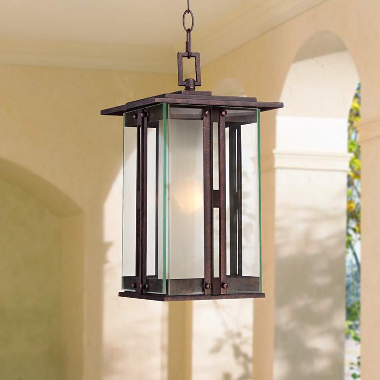 Image 1 Fallbrook Collection 15 3/4 inchH Bronze Outdoor Hanging Light
