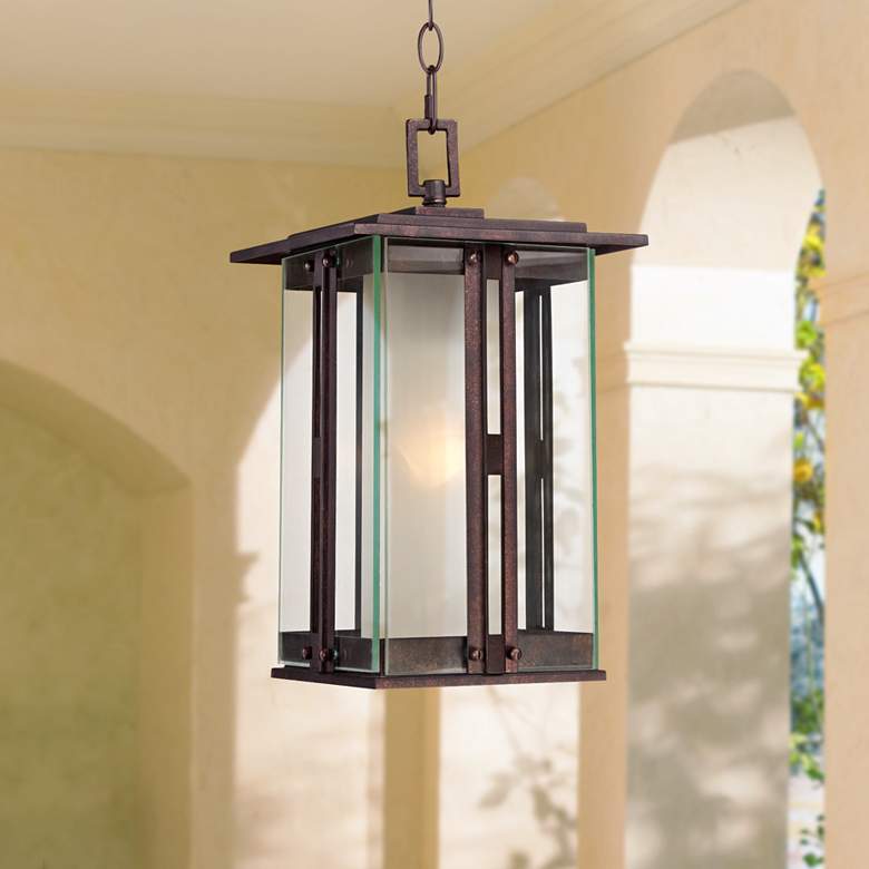 Image 1 Fallbrook Collection 15 3/4"H Bronze Outdoor Hanging Light