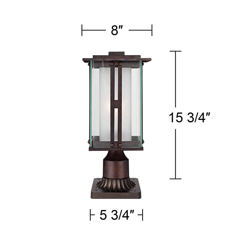 Image 5 Fallbrook Collection 15 3/4 inchH Bronze Post Light with Pier Mount more views