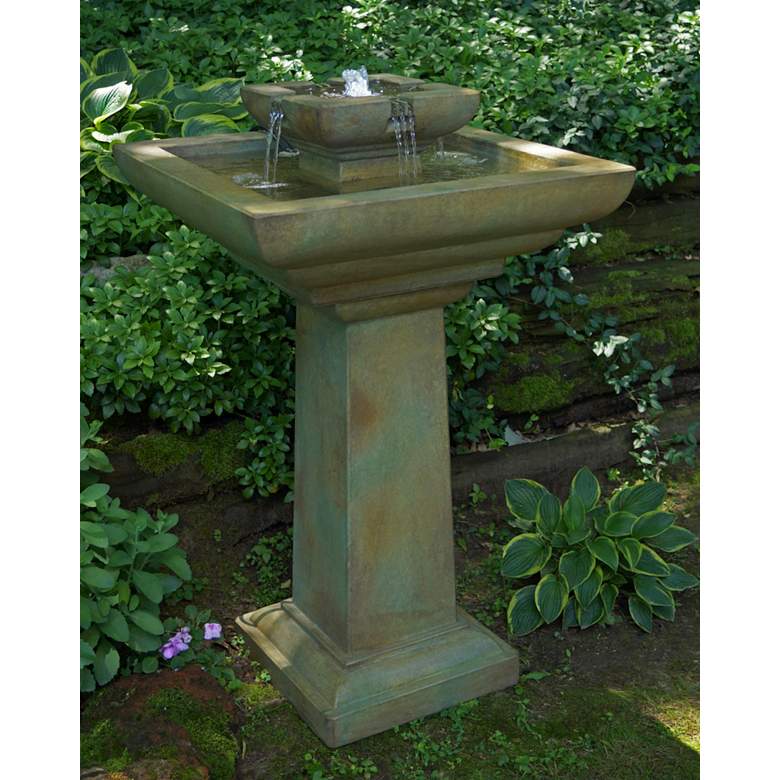 Image 1 Falling Water 43 inch High Outdoor Bubbler Fountain with LED Light