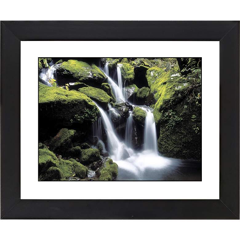 Image 1 Falling Water Black Frame Giclee 23 1/4 inch Wide Wall Art