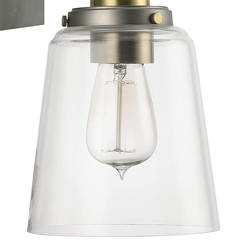 Image 2 Fallon 11 3/4" High Graphite and Aged Brass Wall Sconce more views