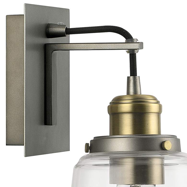 Image 3 Fallon 11 3/4" High Graphite and Aged Brass Wall Sconce more views