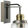 Fallon 11 3/4" High Graphite and Aged Brass Wall Sconce