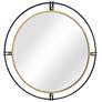 1_Fallon Black and Gold Metal 28 1/2" Round Wall Mirror