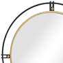 2_Fallon Black and Gold Metal 28 1/2" Round Wall Mirror more views