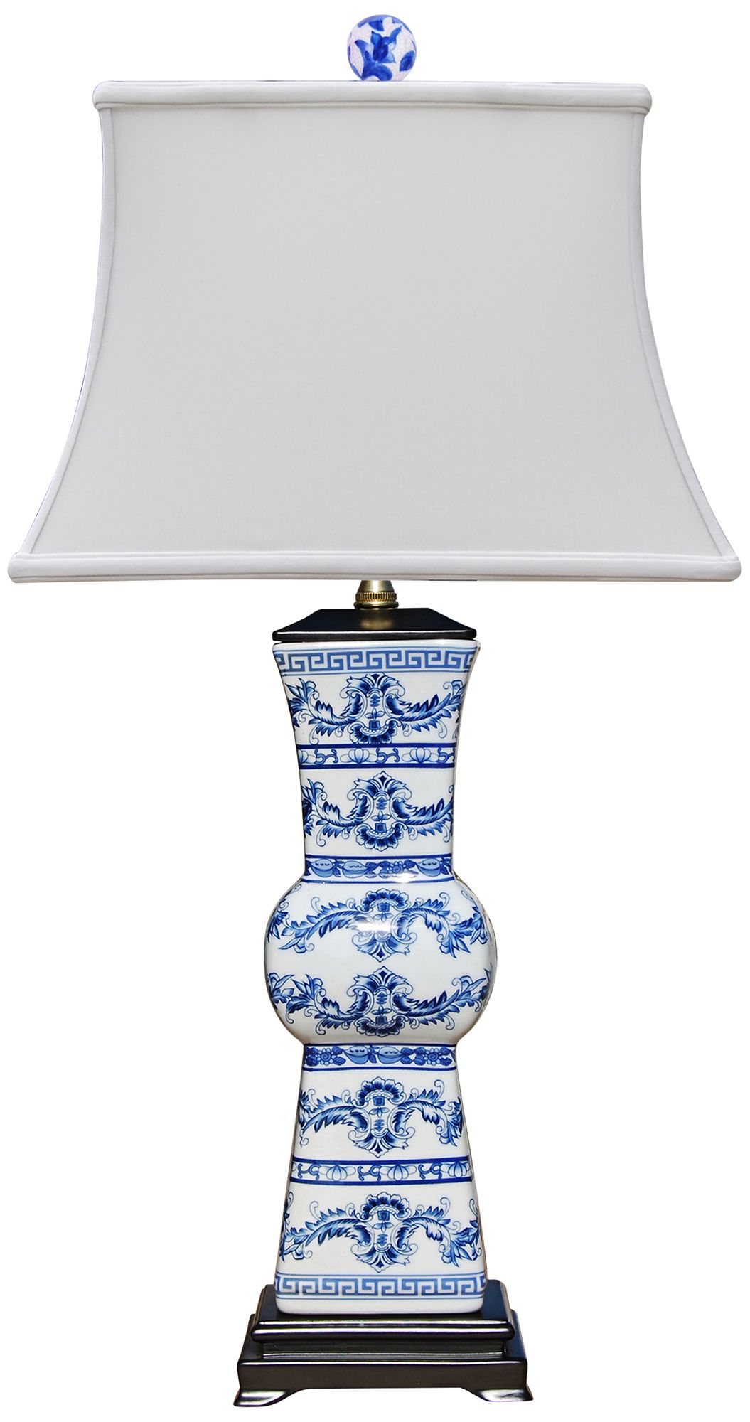 blue toile lamp