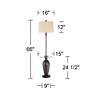 Fallon Bronze Finish Tray Table USB Floor Lamps - Set of 2