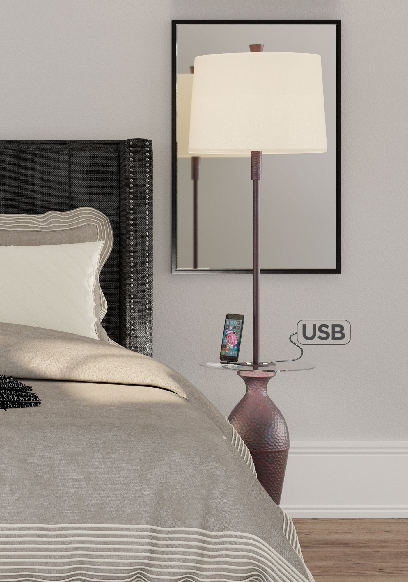 floor lamp with table usb