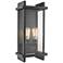 Fallow 21 3/4" High Black Finish Seeded Glass Outdoor Wall Light