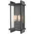 Fallow 21 3/4" High Black Finish Seeded Glass Outdoor Wall Light