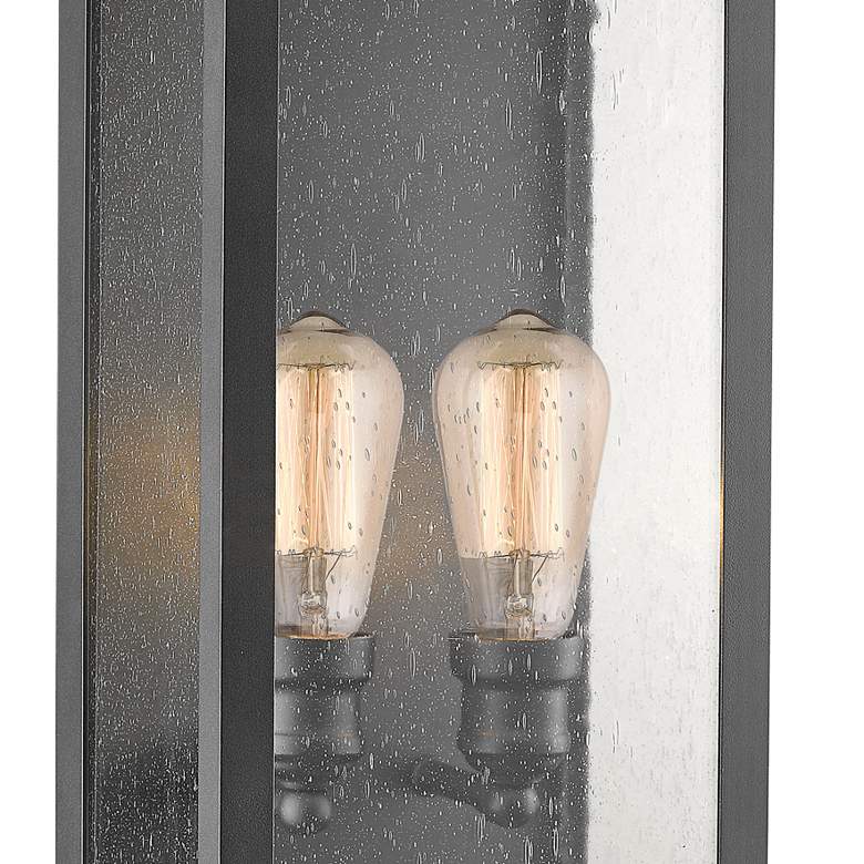 Image 2 Fallow 21 3/4" High Black Finish Seeded Glass Outdoor Wall Light more views