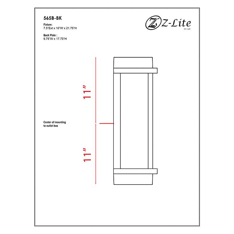 Image 2 Fallow 21 3/4 inch High Black Finish Seeded Glass Outdoor Wall Light more views