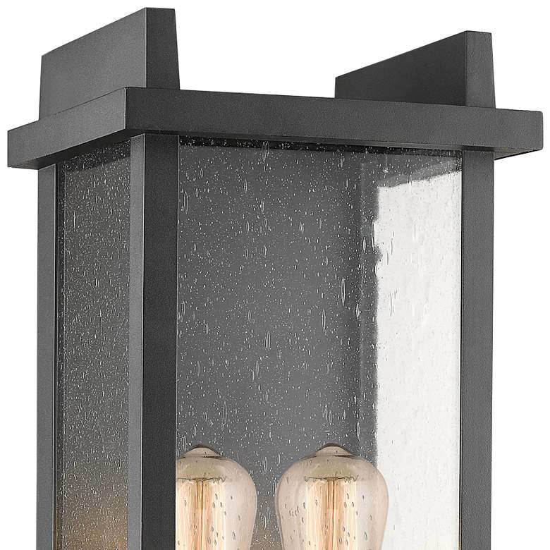 Image 3 Fallow 21 3/4" High Black Finish Seeded Glass Outdoor Wall Light more views
