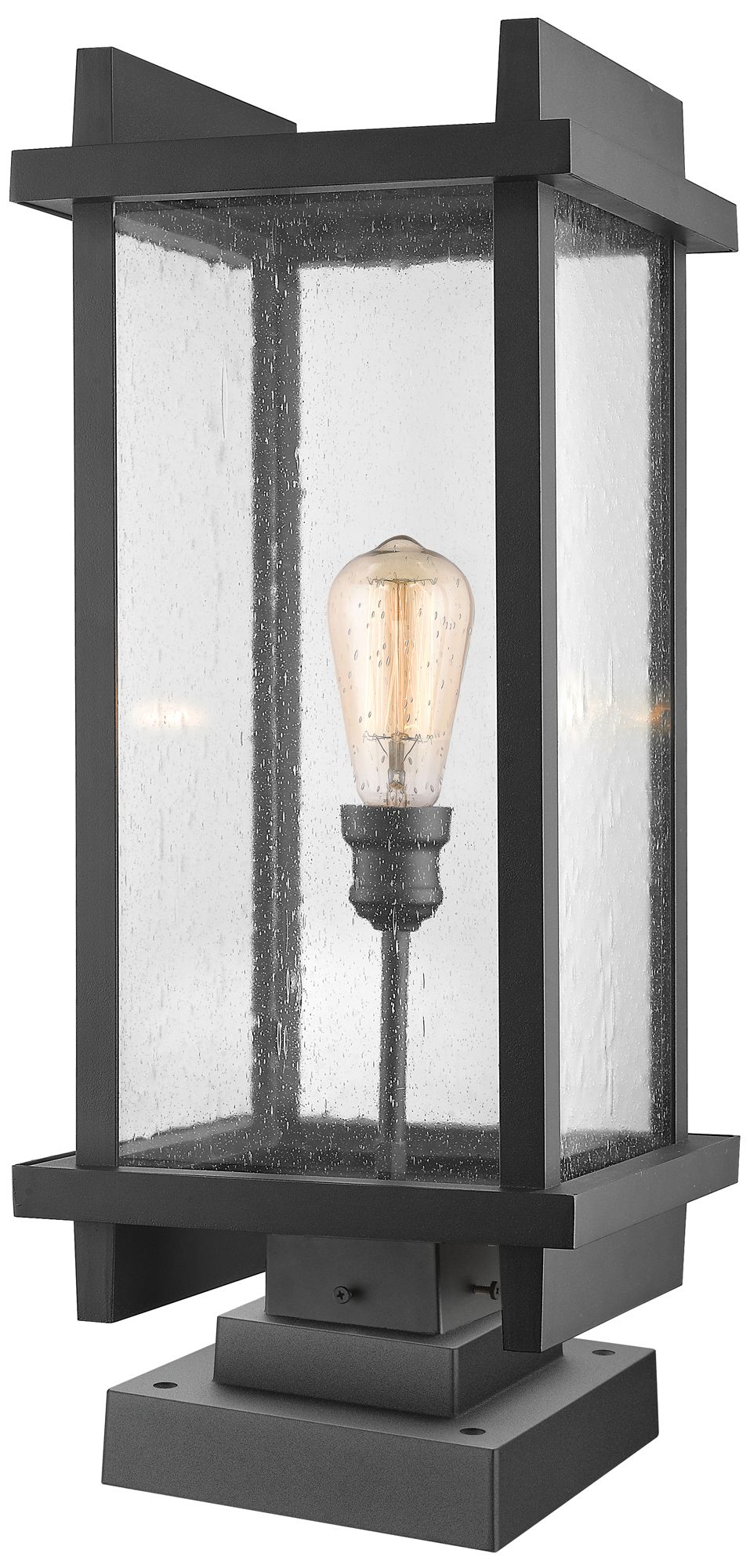 Fallow 25 1/2" High Black Metal Outdoor Pier Mount Light