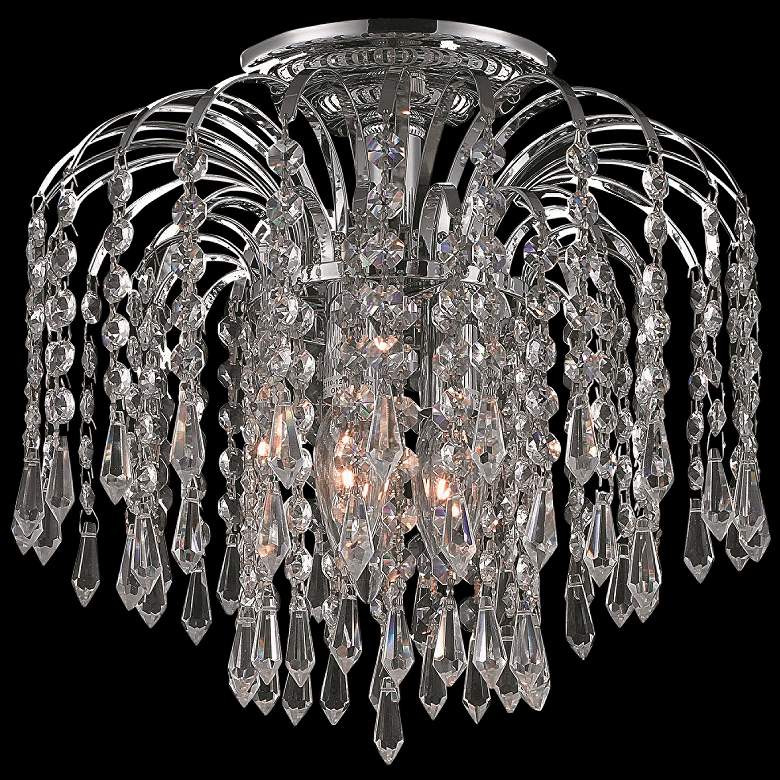 Falls 12&quot; Wide Chrome and Clear Crystal 4-Tier Ceiling Light