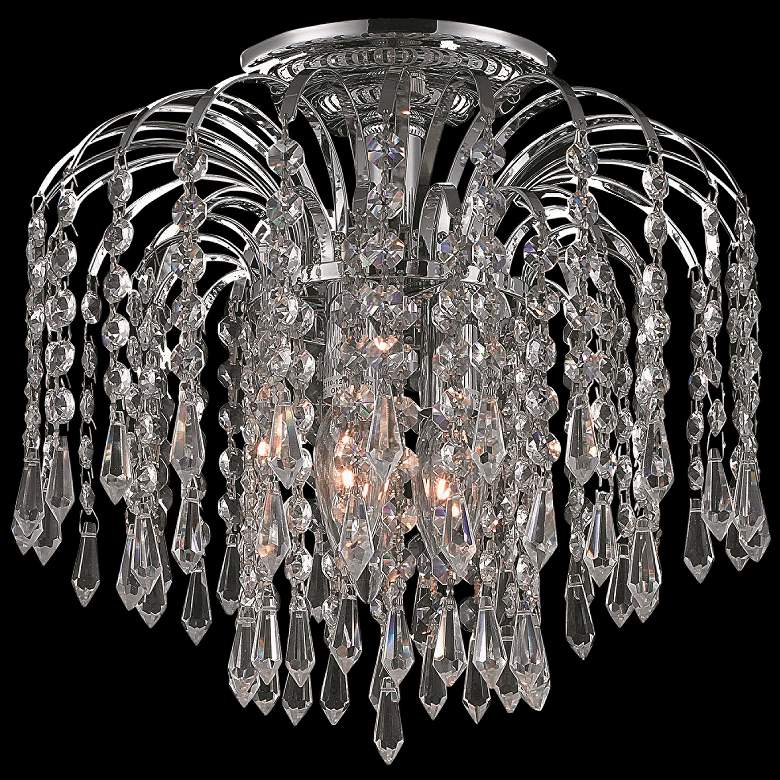 Image 1 Falls 12" Wide Chrome and Clear Crystal 4-Tier Ceiling Light