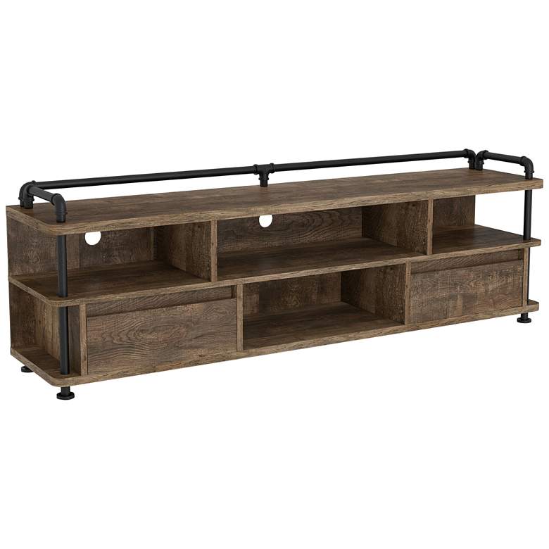 Image 2 Famiglia 70 3/4 inchW Reclaimed Oak Multi-Storage TV Console