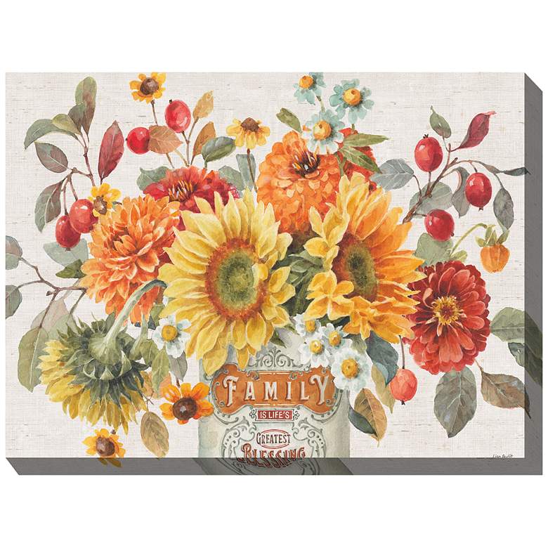 Image 2 Family Blessings 40"W Rectangular Outdoor Canvas Wall Art
