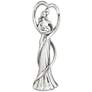 Family Heart 11 1/2" High Glossy Silver Statue