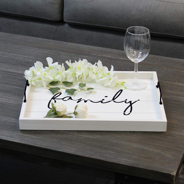 Image 1 Family" Decorative Wood Serving Tray