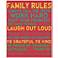 Family Rules 20" High Colorful II Canvas Wall Art