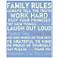 Family Rules 20" High Light Blue Canvas Wall Art
