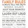 Family Rules Orange 20" High Motivational Wall Art