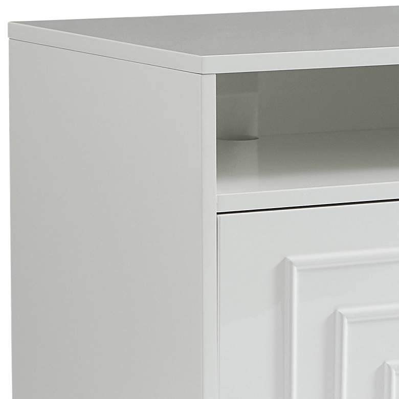 Image 2 Famke 65" Wide White Wood 3-Drawer Media Console more views