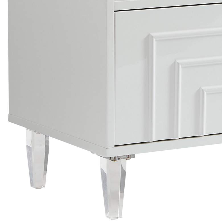 Image 3 Famke 65" Wide White Wood 3-Drawer Media Console more views