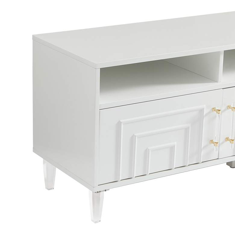 Image 4 Famke 65" Wide White Wood 3-Drawer Media Console more views