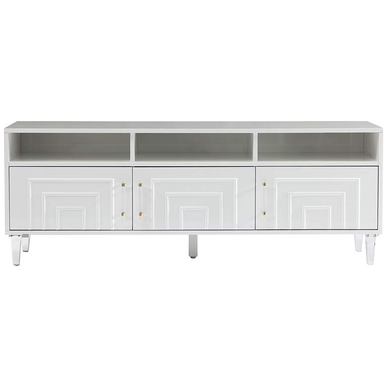 Image 5 Famke 65" Wide White Wood 3-Drawer Media Console more views
