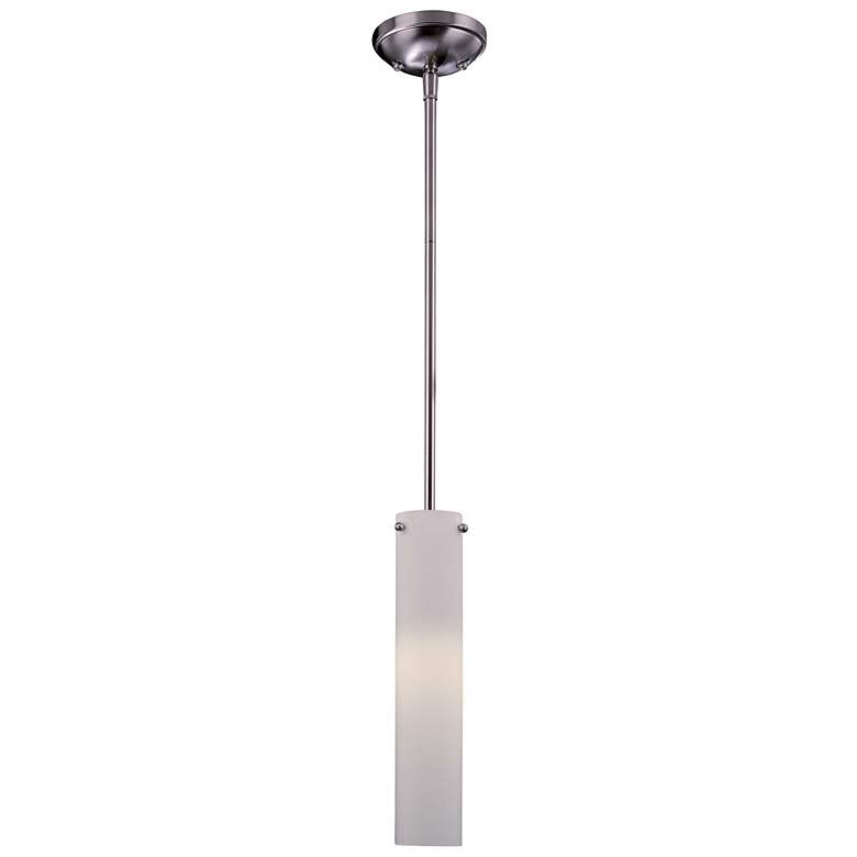 Image 1 Fana 2 3/4"W Brushed Nickel Mini Pendant w/ Opal Glass Shade