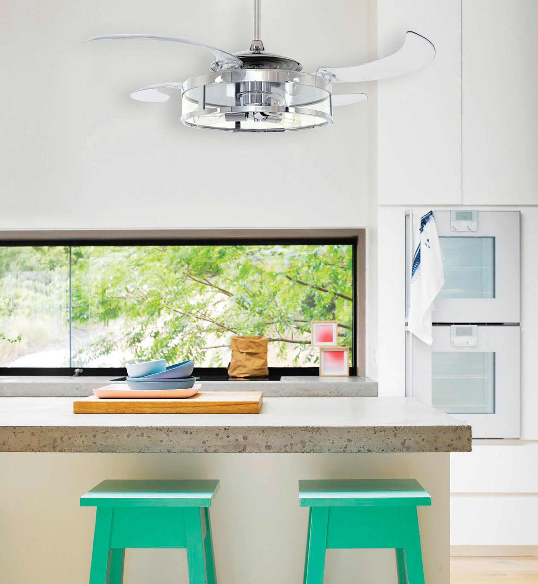 Image 2 Fanaway Classic 48" Chrome Retractable Blade Fan & Light more views