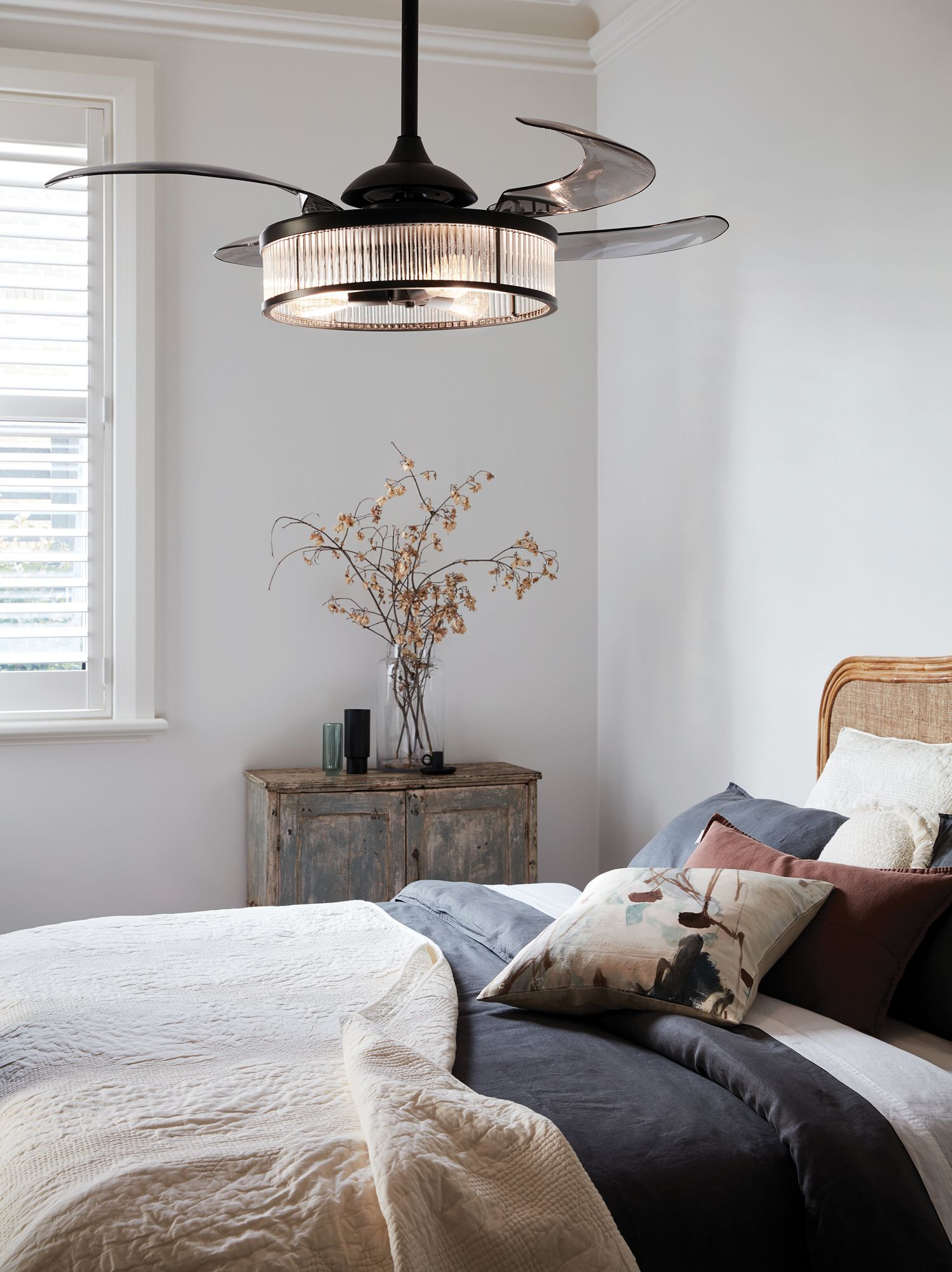 Image 2 Fanaway Corbelle 48" Antique Black Retractable Blade Fan & Light more views