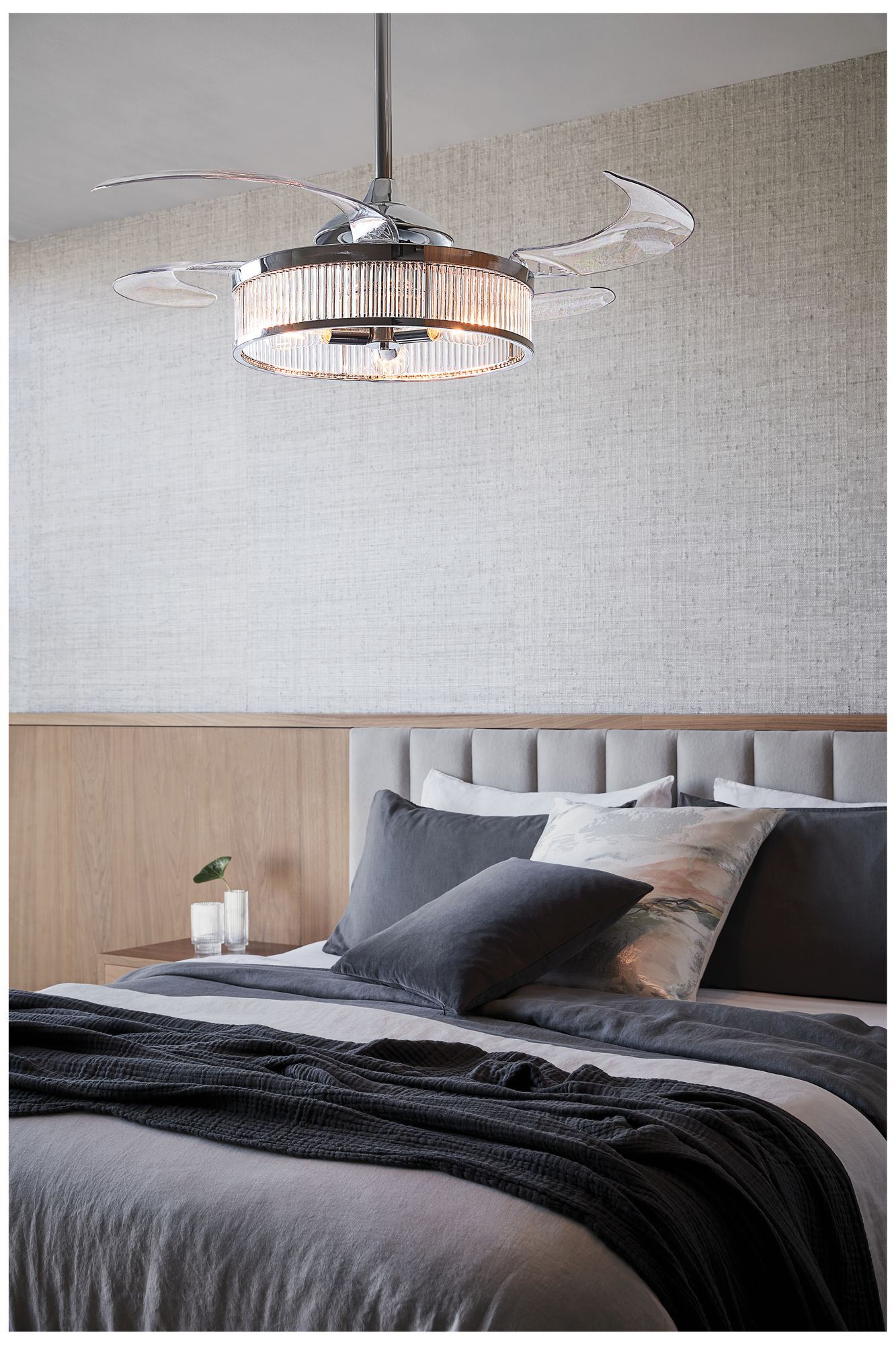 Thumbnail2 of Fanaway Corbelle 48" Chrome Retractable Blade Fan & Light more views