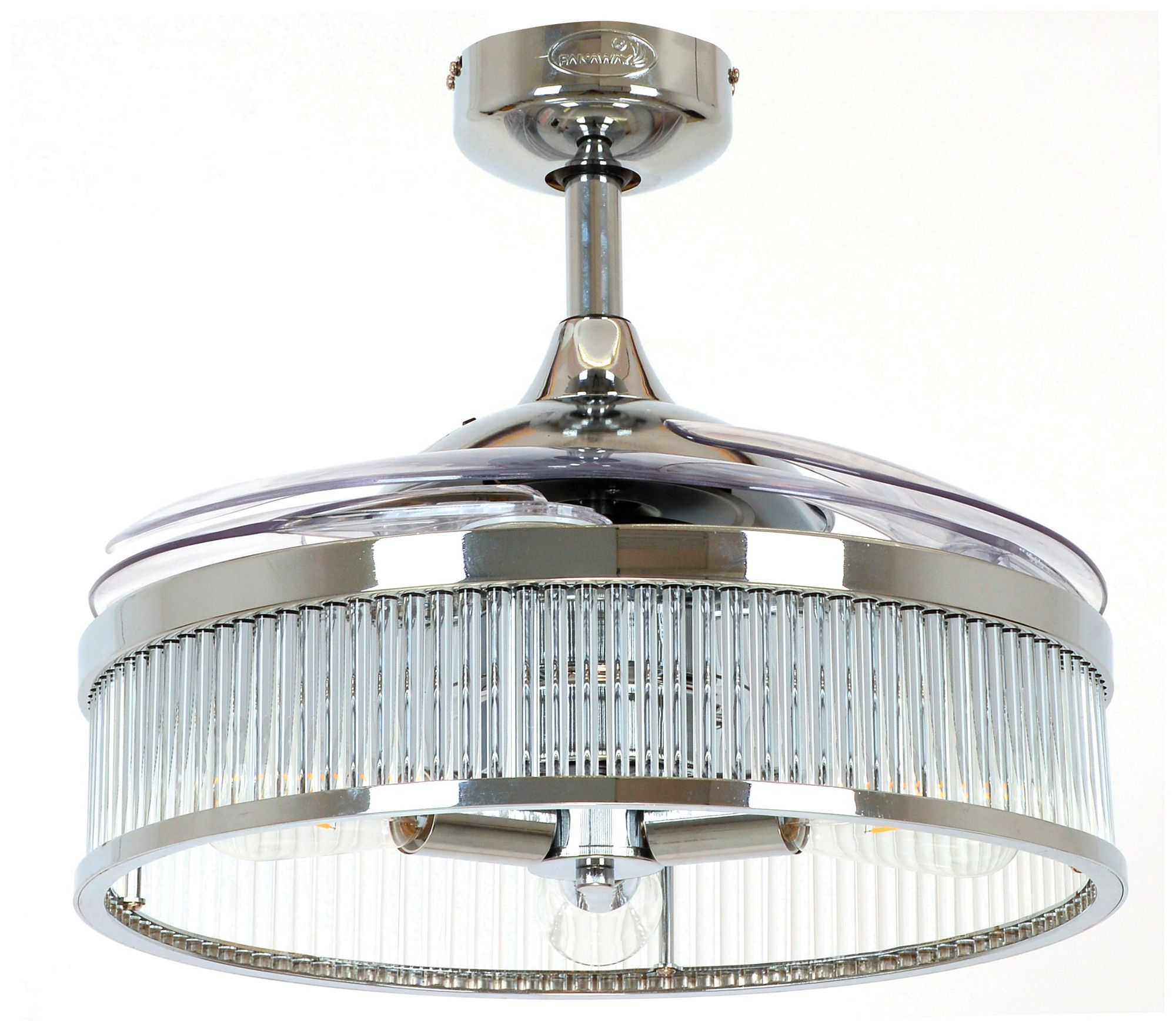 Thumbnail3 of Fanaway Corbelle 48" Chrome Retractable Blade Fan & Light more views