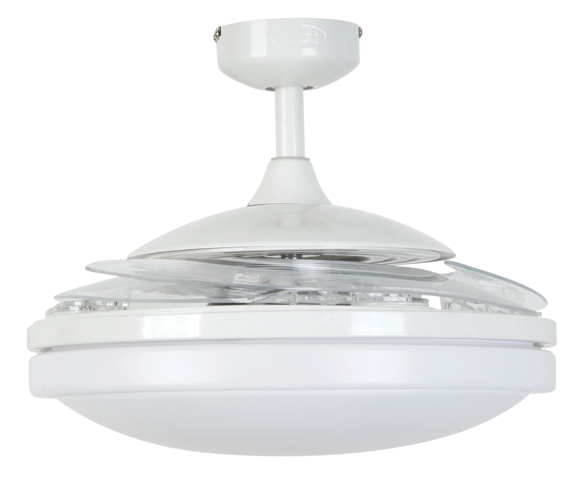 Fanaway Evo2 48" White Retractable Blade Fan & Light