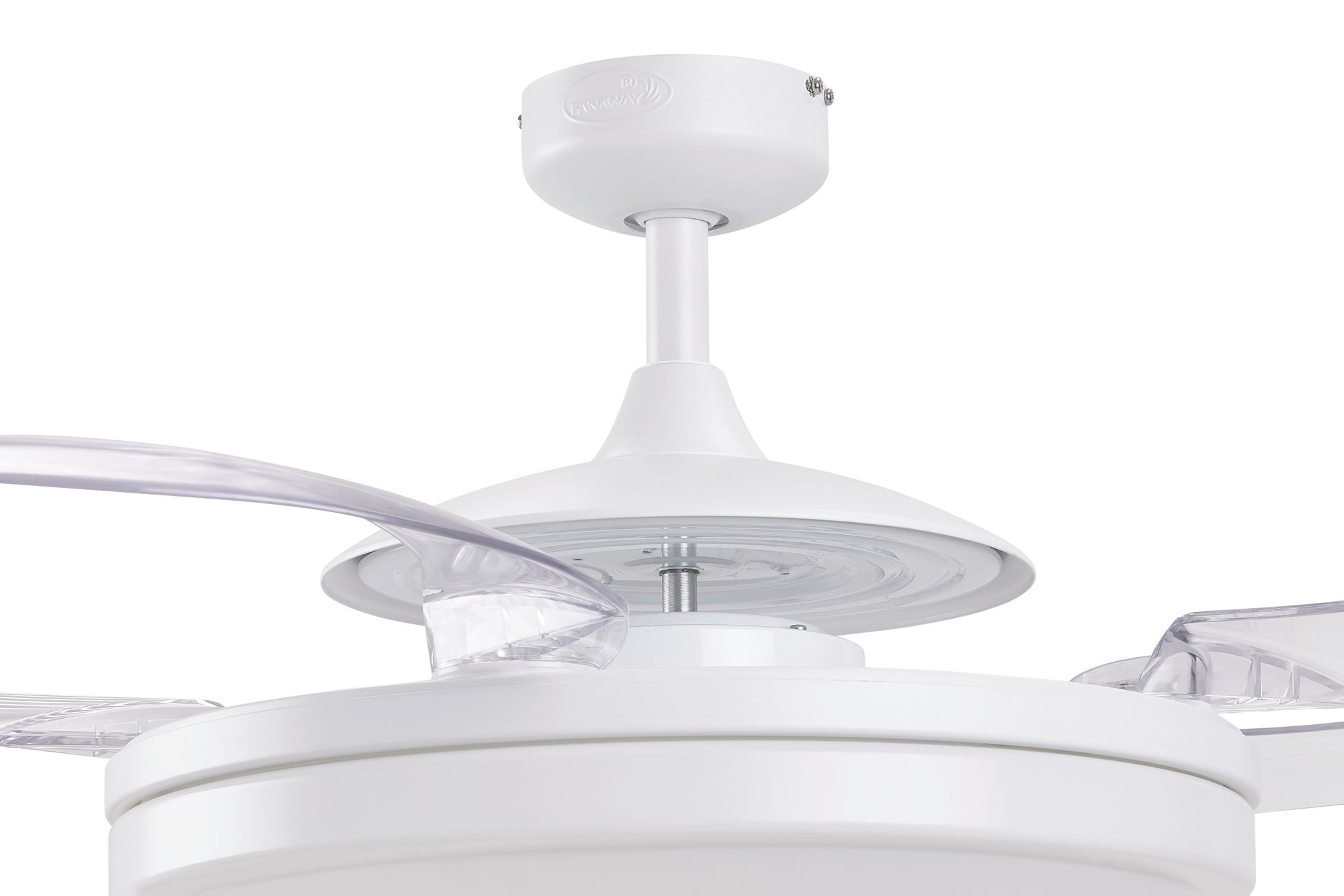 Fanaway Evo2 48" White Retractable Blade Fan & Light