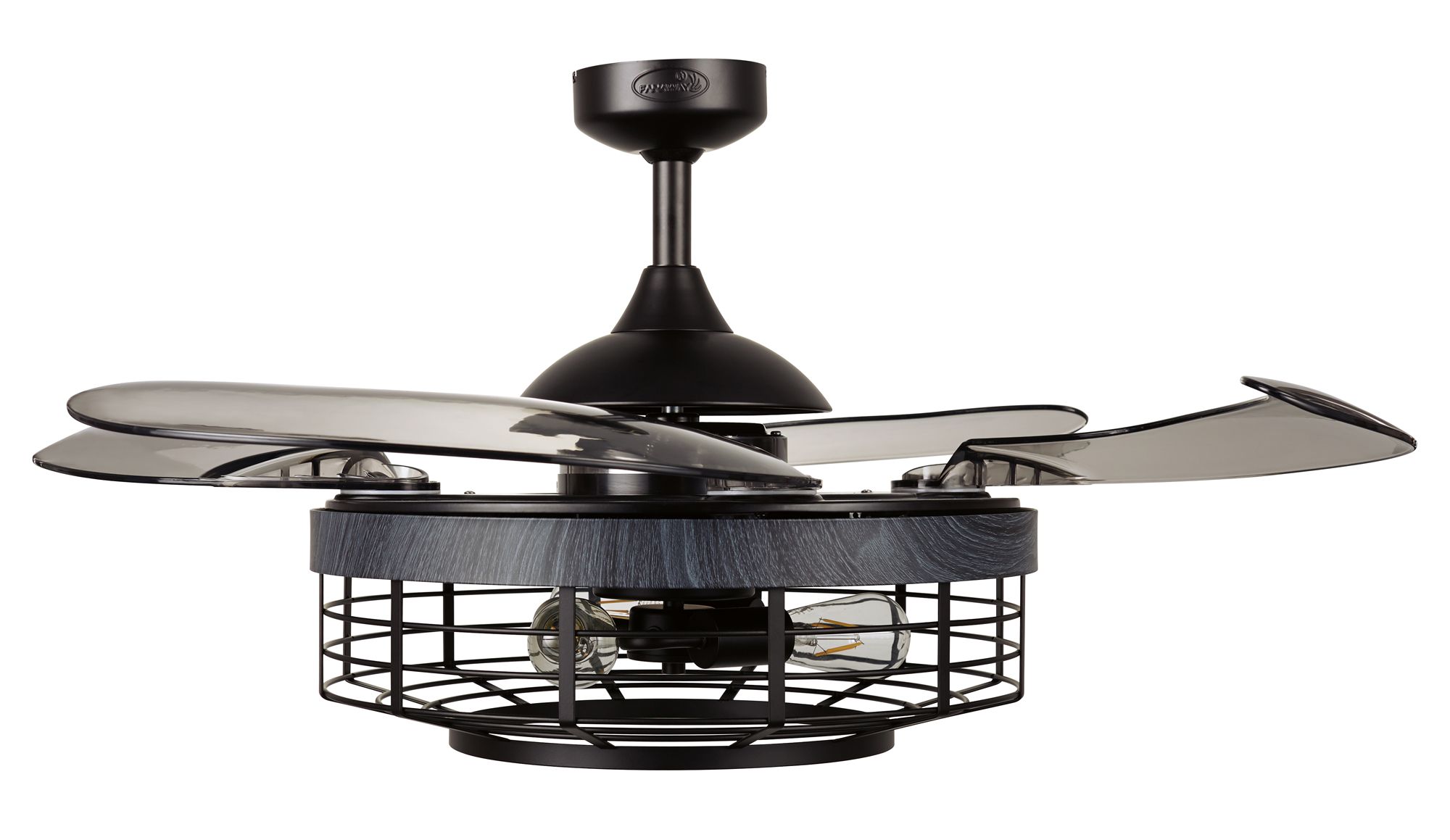 Image 3 Fanaway Montclair 48" Black Retractable Blade Fan & Light more views