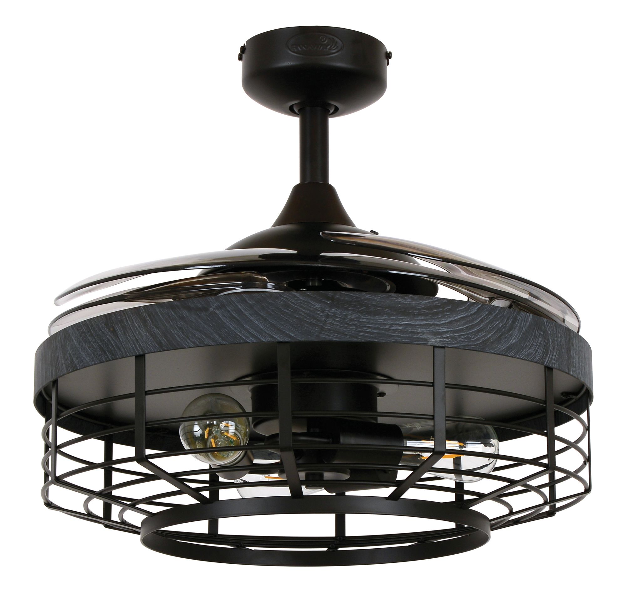 Image 2 Fanaway Montclair 48" Black Retractable Blade Fan & Light more views