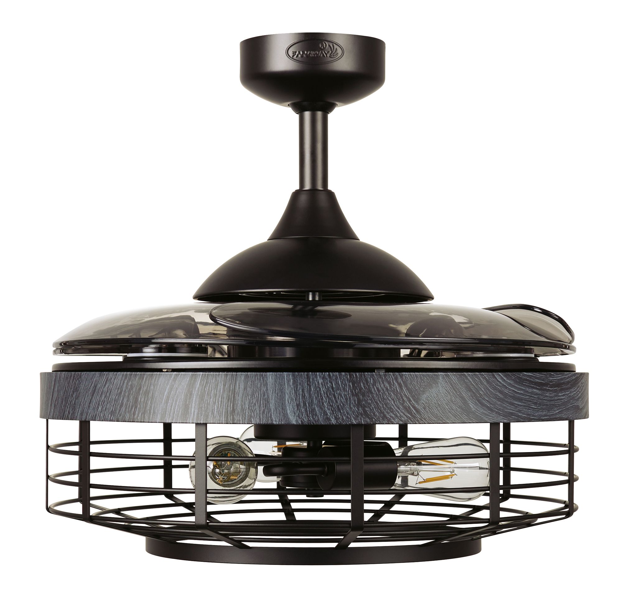 Image 4 Fanaway Montclair 48" Black Retractable Blade Fan & Light more views