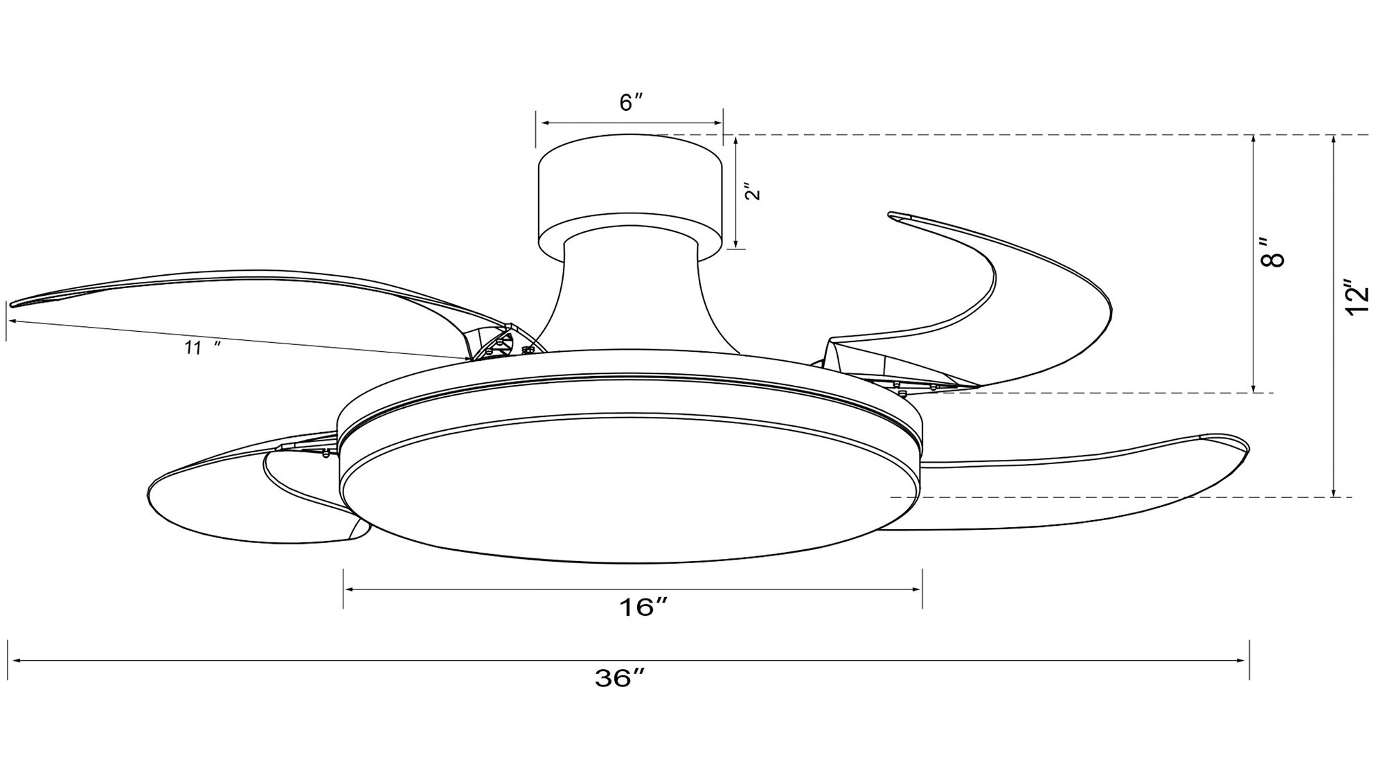 Fanaway Orbit 36" Indoor/Outdoor Bronze Retractable Blade Fan & Light