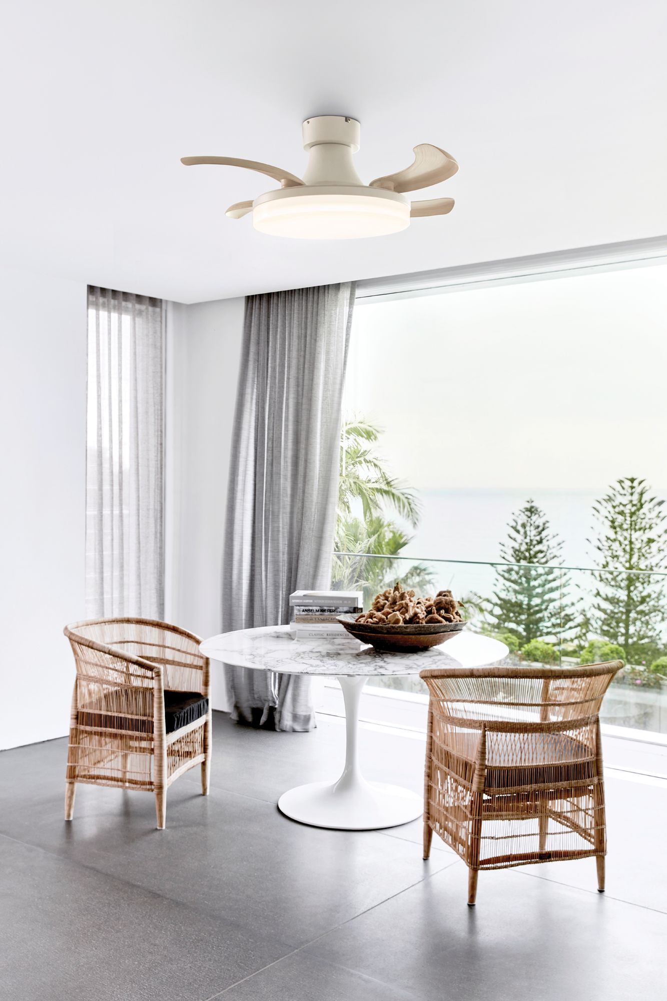 Image 2 Fanaway Orbit 36" Indoor/Outdoor White Retractable Blade Fan & Light more views